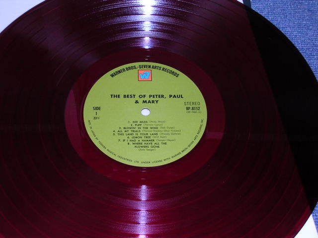 Photo: PETER PAUL & MARY PP&M - THE BEST OF   / 1960s JAPAN RED Vinyl Wax LP + OBI