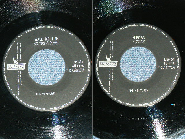 Photo: THE VENTURES  - WALK RIGHT IN ( 330 Yen Mark: VG+++/Ex++,Ex- ) / 1962 JAPAN ORIGINAL Used 7" Single 