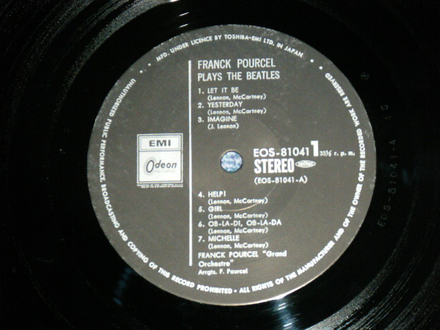 Photo: FRANK POURCEL GRAND ORCHESTRA - PLAYS THE BEATLES  / 1970's JAPAN ORIGINAL Used LP With OBI 