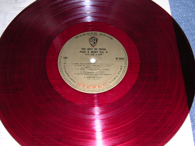 Photo: PETER PAUL & MARY PP&M - THE BEST OF VOL.2   / 1960s JAPAN RED Vinyl Wax LP 