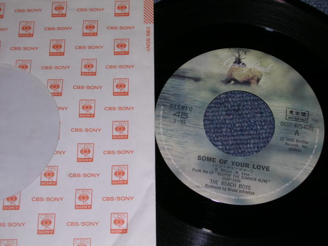 Photo: THE BEACH BOYS - SOME OF YOUR LOVE  / 1980 JAPAN ORIGINAL Promo  used 7"Single