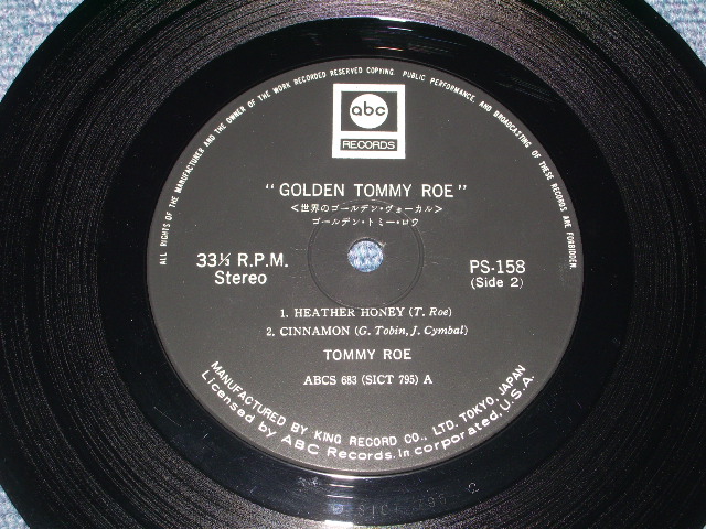 Photo: TOMMY ROE - GOLDEN TOMMY ROE  / 1969 JAPAN ORIGINAL 7"33EP  With PICTURE SLEEVE 