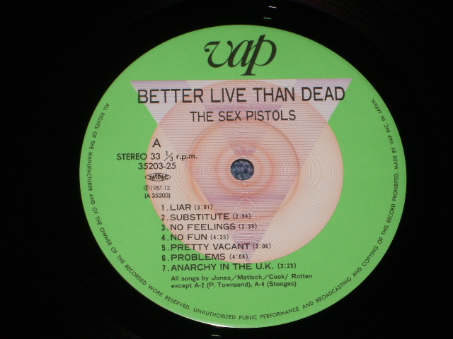 Photo: SEX PISTOLS  -  BETTER LIVE THAN DEAD    / 1985 ORIGINAL LP+Obi