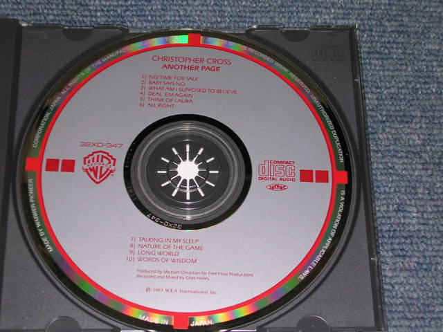 Photo: CHRISTOPHER CROSS - ANOTHER PAGE / 1983?  JAPAN ORIGINAL  MINT CD+VINYL OBI