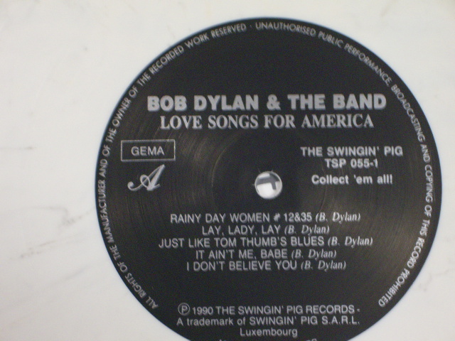 Photo: BOB DYLAN & THE BAND - LOVE SONGS FOR AMERICA / BOOT 2LP WHITE MARBLE VINYL 