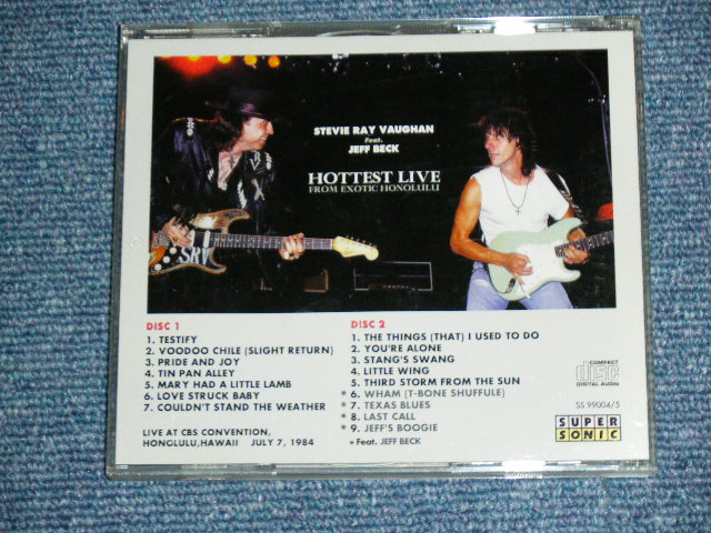 Photo: STEVIE RAY VAUGHAN feat. JEFF BECK - HOTTEST LIVE FROM EXOTIC HONOLULU ( LIVE AT JULY 7 ,1984 / COLLECTORS BOOT  Used  2CD  