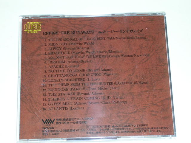 Photo: THE RUNAWAYS - EFFIGY / 1993 JAPAN used CD With  OBI 