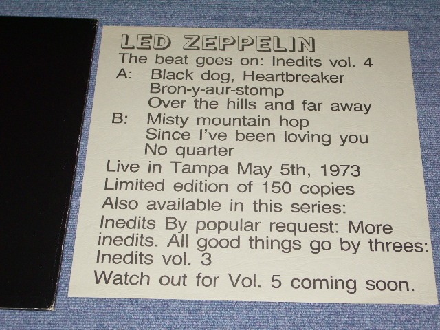 Photo: LED ZEPPELIN - THE BEAT GOES ON : INDITS VOL.4 / 1970s ?  BOOT  COLLECTORS   LP  