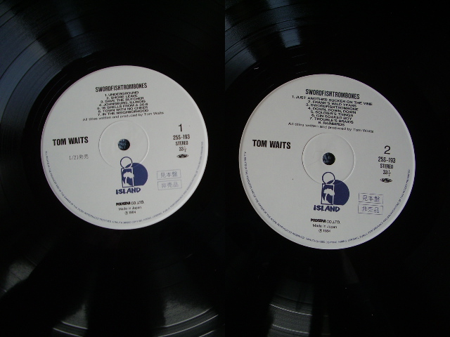 Photo: TOM WAITS - SWORDFISHTROMBONES  / 1984  WHITE LABEL PROMO ORIGINAL LP+Obi LINNER  
