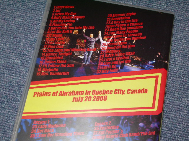 Photo: PAUL McCARTNEY ( BEATLES ) - LIVE IN QUEBEC CITY 20087 / BRAND NEW COLLECTORS DVD