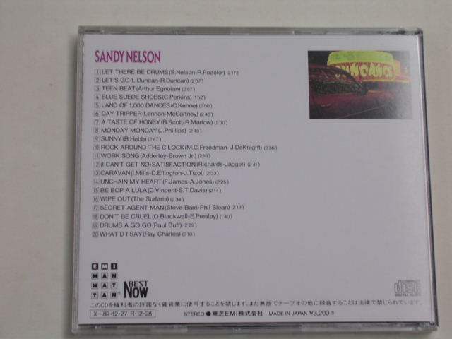 Photo: SANDY NELSON - BEST NOW  / 1988  JAPAN ORIGINAL USED CD With OBI 