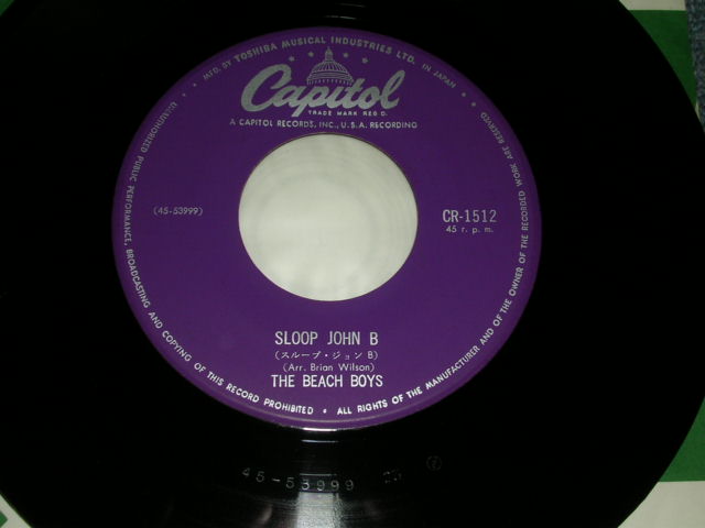Photo: THE BEACH BOYS - SLOOP JOHN B. / 1960s JAPAN ORIGINAL used 7"Single