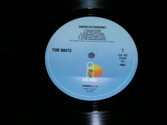 Photo: TOM WAITS - SWORDFISHTROMBONES  / 1984 JAPAN ORIGINAL LP+Obi LINNER  