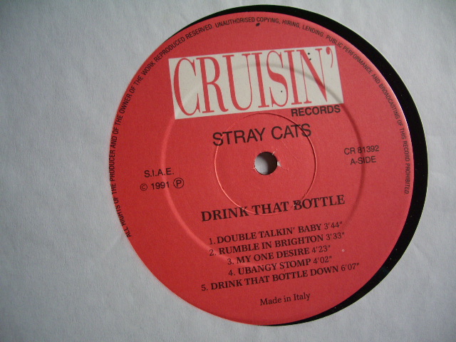 Photo: STRAY CATS - DRINK THAT BOTTOLE / COLLECTORS ( BOOT ) LPN BRAND NEW DEAD STOCK 