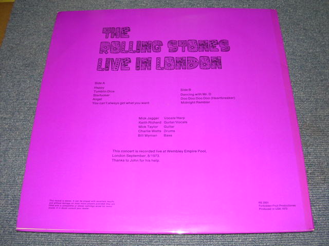 Photo: THE ROLLING STONES - LIVE IN LONDON /  BOOT COLLECTORS LP