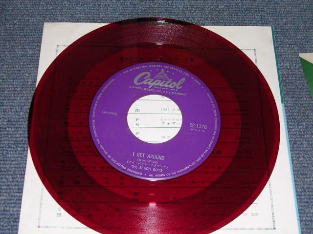 Photo: THE BEACH BOYS - I GET AROUND. / 1960s JAPAN ORIGINAL RED Wax Vinyl  used 7"Single