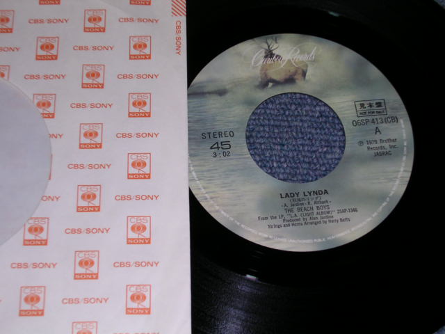 Photo: THE BEACH BOYS - LADY LYNDA  / 1979 JAPAN ORIGINAL Promo  used 7"Single