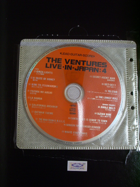 Photo: THE VENTURES - LEAD GUITAR SCORE  LIVE IN JAPAN 4 : THE BEST OF LIVE   With CD  /  2000 JAPAN  Used BOOK + CD 
