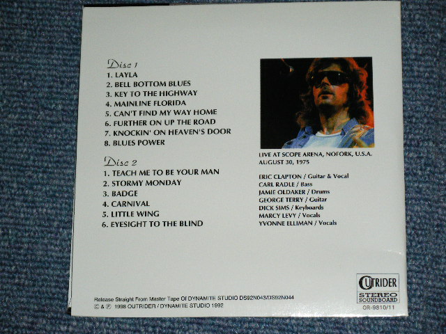 Photo: ERIC CLAPTON - THE END OF SUMMER NIGHT : LIVE AT SCORP ARENA,NOFORK,USA ,AUGUST 30,1975 )   / 1998 Released  COLLECTORS BOOT  Brand New Mini-LP PAPAER SLEEVE 2CD
