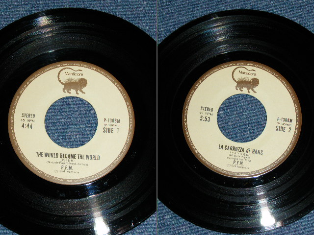 Photo: P.F.M. - THE WORLD BECAME THE WORLD / 1974 JAPAN ORIGINAL 7"45 With PICTURE COVER 