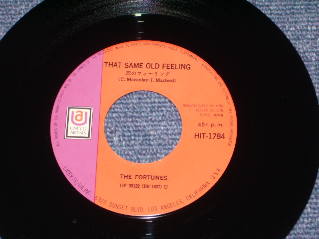 Photo: THE FORTUNES - THAT SAME OLD FEELING  / 1970 JAPAN Original 7"Single With PICTURE SLEEVE COVER  