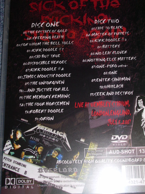 Photo: METALLICA - LONDON JULY 8,2007    / BRAND NEW COLLECTORS DVD