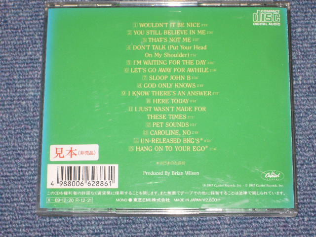 Photo: THE BEACH BOYS - PET SOUNDS ( 1st RELEASED in JAPAN & PROMO  ) / 1987 JAPAN ORIGINAL PROMO Used  CD 