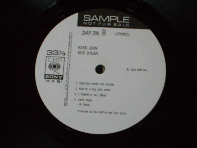 Photo: BOB DYLAN ボブ・ディラン - HARD RAIN 激しい雨 (Ex+++/MINT-)  / 1976 JAPAN ORIGINAL "WHITE LABEL PROMO" Used LP