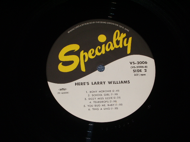 Photo: LARRY WILLIAMS - HERES LARRY WILLIAMS / 1980s JAPAN Ｒｅｉｓｓｕｅ ＬＰ Ｗｉｔｈ OBI 