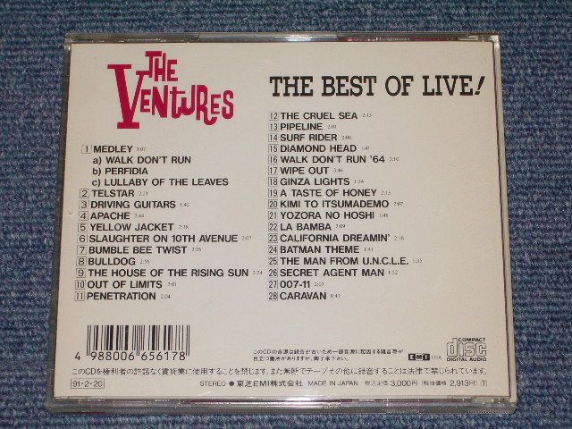Photo: THE VENTURES - BEST OF LIVE  / 1991  JAPAN ORIGINAL Used CD 