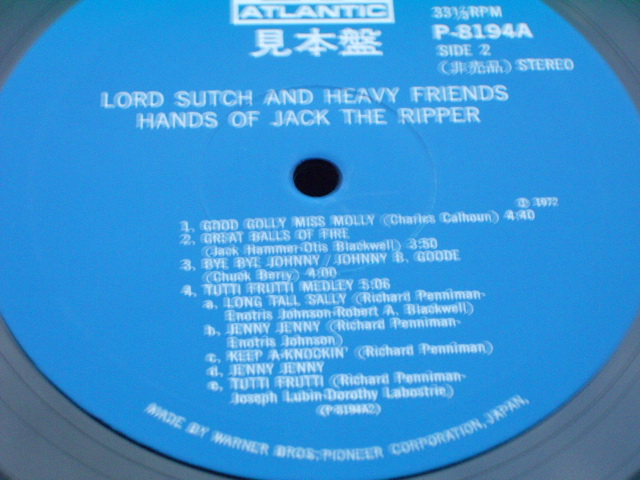 Photo: LORD SUTCH & HEAVY FRIENDS - HANDS OF THE JACK THE RIPPER / 1972 JAPAN  BLUE LABEL PROMO LP 