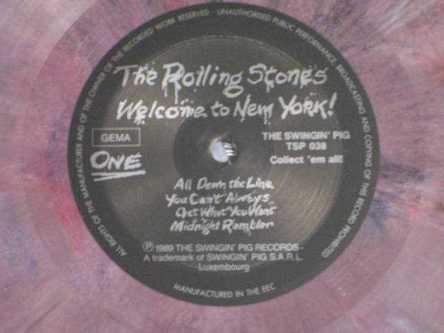Photo: ROLLING STONES - WELCOME TO NEWQ YORK / 1989 BOOT LP MARBLE WAX VINYL 