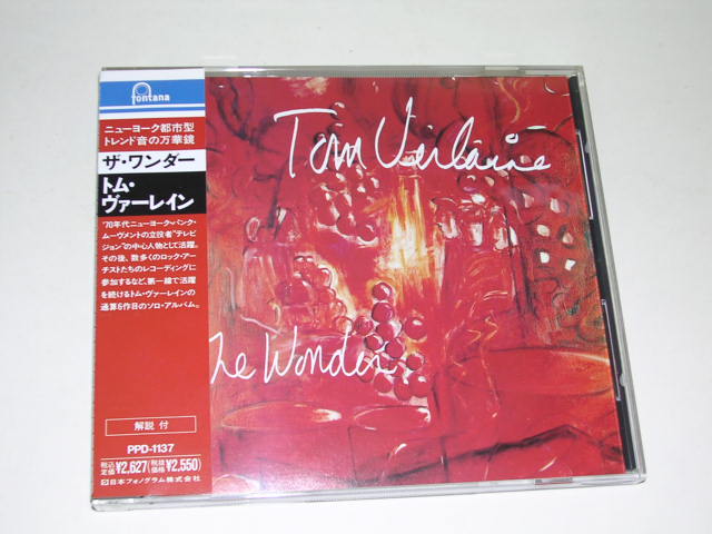 Photo1: TOM VERLAINE ( TELEVISION )- THE WONDER / 1990 JAPAN Used Mint CD with OBI