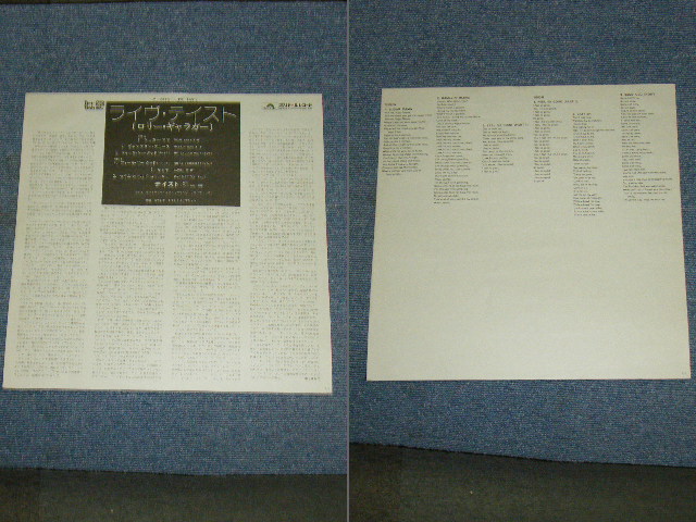 Photo: TASTE ( RORY GALLAGHER ) - LIVE TASTE  / 1973 JAPAN ORIGINAL Used LP With OBI With BACK ORDER SHEET on OBI'S BACK 