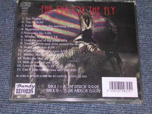 Photo: U2 - THE EYE OF THE FLY / 1993 Collectors Used CD