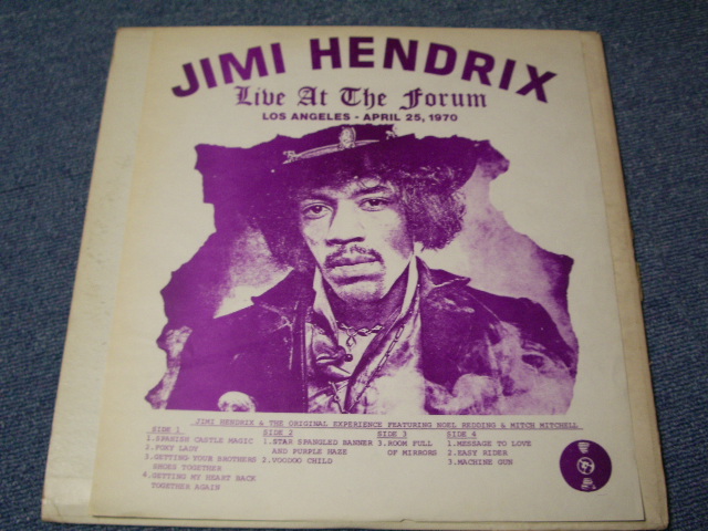 Photo1: JIMI HENDRIX - LIVE AT THE FORUM  / ORIGINAL BOOT COLLECTABLES LP ) 