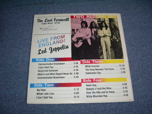 Photo: LED ZEPPELIN - THE LAST FAREWELL  LIVE FROM ENGLAND  / JAPAN  BOOT  COLLECTORS  2 LP  