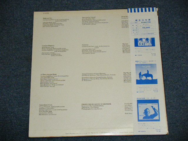 Photo: GORDON LIGHTFOOT - SUNDOWN / 1974 JAPAN ORIGINAL Used  LP With OBI With BACK ORDER SHEET on OBI'S BACK 