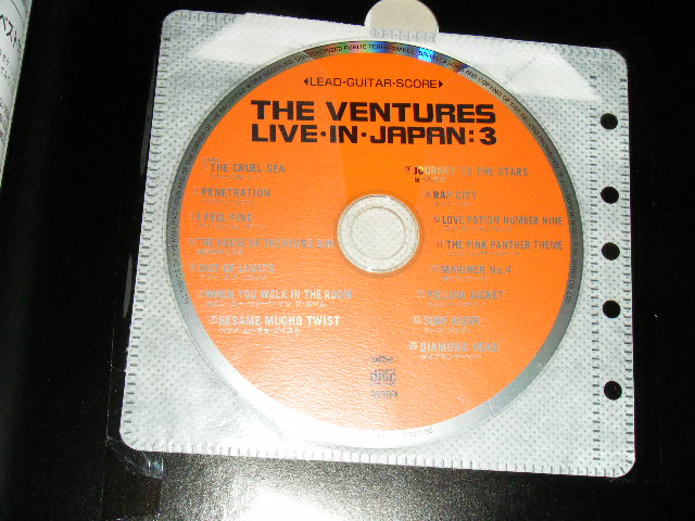 Photo: THE VENTURES - LEAD GUITAR SCORE  LIVE IN JAPAN 3 : LIVE IN JAPAN VOL.2   With CD  / 2000 JAPAN  Used BOOK + CD 