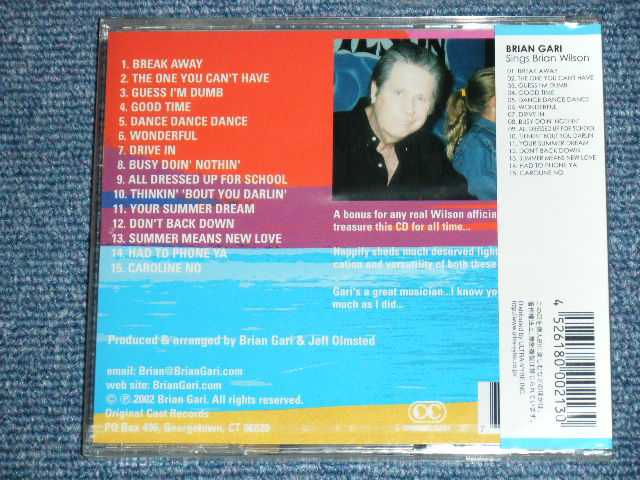 Photo: BRIAN GARI - SINGS BRIAN WILSON / 2002 IMPORT Press & JAPAN Obi & Linner Brand New Sealed CD  Out-Of-Print 