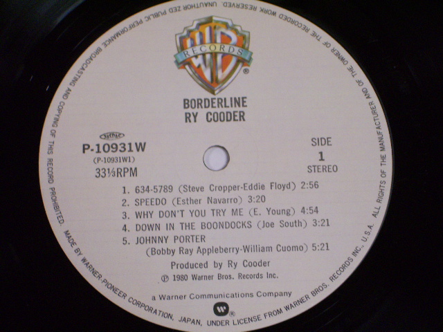 Photo: RY COODER - BORDER LINE / LP+OBI