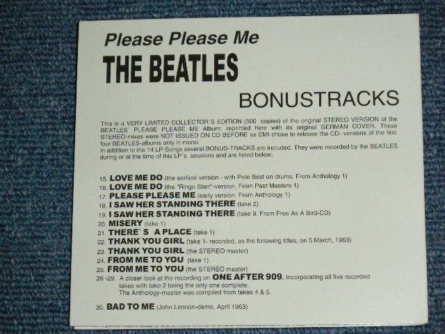 Photo: THE BEATLES -  PLEASE PLEASE ME  (  60's GERMAN ALBUM STEREO VERSION  + BONUS )  / Brand New DIGI-PACK  COLLECTOR'S CD 