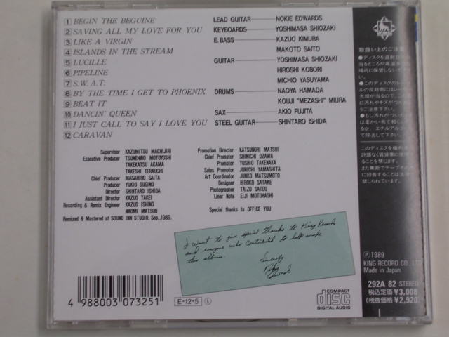 Photo: NOKIE EDWARDS of THE VENTURES - VOL.1  THE GREATEST WORLD HITS / 1989 JAPAN ORIGINAL used CD With OBI