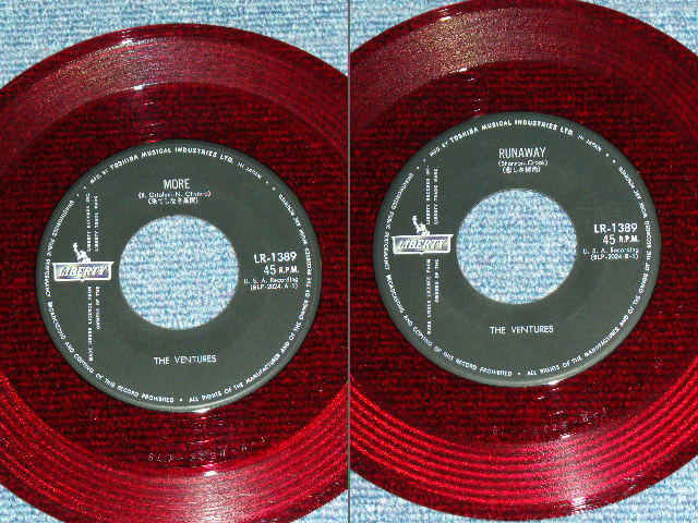 Photo: THE VENTURES  - MORE  ( Large  370 Yen Mark :Ex+/Ex+  ) / 1965 JAPAN REISSUE RED WAX VINYL  Used 7" Single 