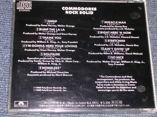 Photo: COMMODORES - ROCK SOLID   / 1988 JAPAN ORIGINAL Used CD 