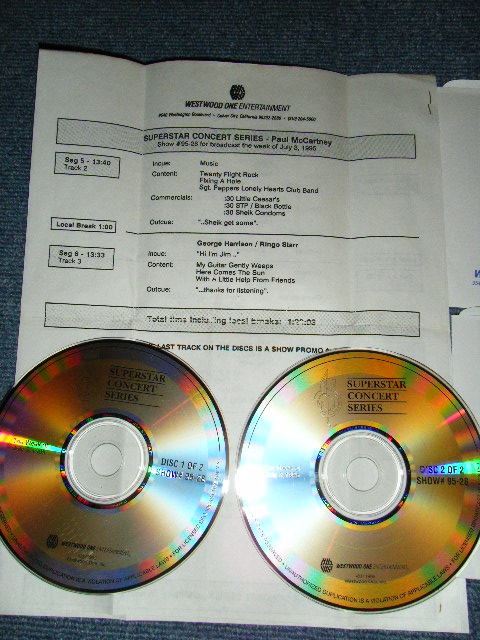 Photo: PAUL McCARTNEY  - SUPERSTAR CONCERT SERIES : SHOW #95-28 for the Week of July 3,1995 RADIO SHOW / 1995 US ORIGINAL RADIO SHOW  2CD's 