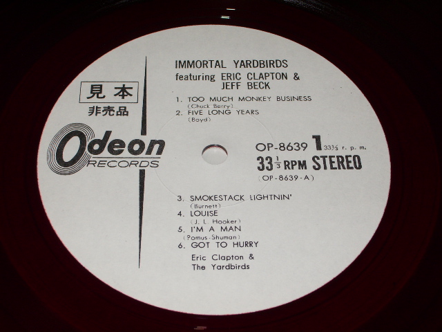 Photo: THE YARDBIRDS - IMMORTAL YARDBIRDS / RED WAX(VINYL) WHITE LABEL PROMO 