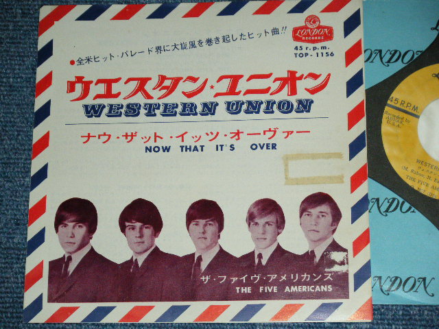 Photo1: THE FIVE AMERICANS ( of THE VENTURES' KEYBOARD PLAYER  )  - WESTERN UNION  / 1967 JAPAN ORIGINAL Used 7" Single 