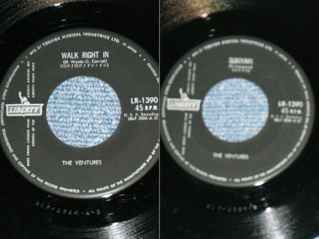 Photo: THE VENTURES  - WALK RIGHT IN  ( Large  370 Yen Mark :Ex++/Ex+++ ) / 1965 JAPAN REISSUE BLACK WAX VINYL  Used 7" Single 