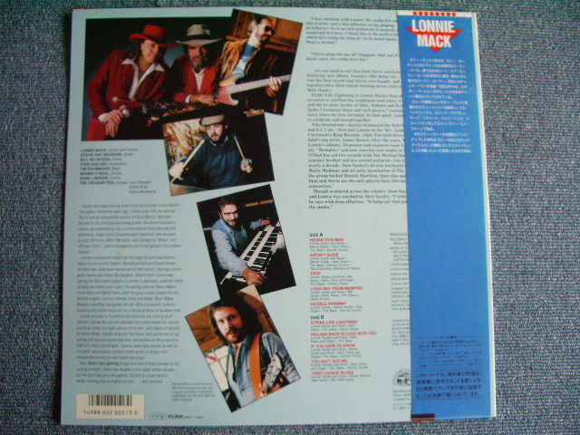 Photo: LONNIE MACK With STEVIE RAY VAUGHAN - STRIKE LIKE LIGHTNING / 1985 JAPAN MINT LP w/Obi 